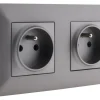 New ZENITECH Double prise push artezo titan câblée + boîte 2 postes