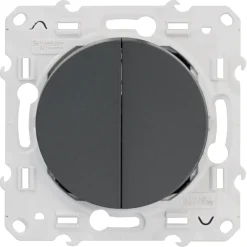 Online SCHNEIDER Double va-et-vient Odace anthracite