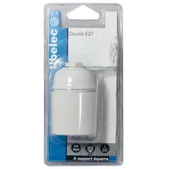 Clearance TIBELEC Douille bakélite E27 blanche à support équerre