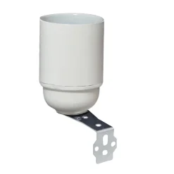 Clearance TIBELEC Douille bakélite E27 blanche à support équerre