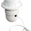 Discount TIBELEC Douille E27 1/2 fil + interrupteur à tirette/baguette blanc