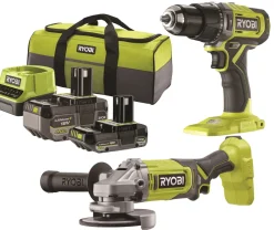 Discount RYOBI Duo perceuse-visseuse à percussion + meuleuse 18V