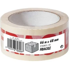 Clearance Emballage PP "FRAGILE" blanc/rouge 66m x 48mm