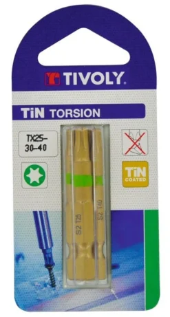 TIVOLY Embouts de vissage titane TX N25-30-40 L.50mm