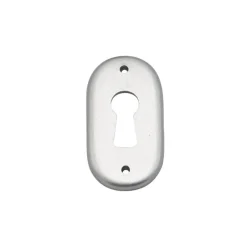 Hot Entrée de clé ovale 40x21,4mm zamak nickelé mat