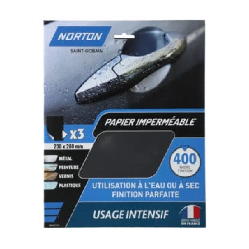 Best NORTON 3 Feuilles abrasives imperméables G400 230x280