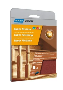 Hot NORTON 3 Feuilles abrasives toile corindon G180