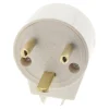 Outlet ZENITECH Fiche mâle 20A 2 pôles + terre 16A Coudée blanc