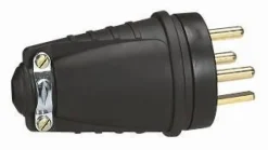 Clearance LEGRAND Fiche mâle caoutchouc 3 pôles + terre 20A noir