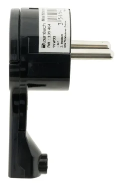 Outlet ZENITECH Fiche mâle extraplate 2 pôles+T 16A noire