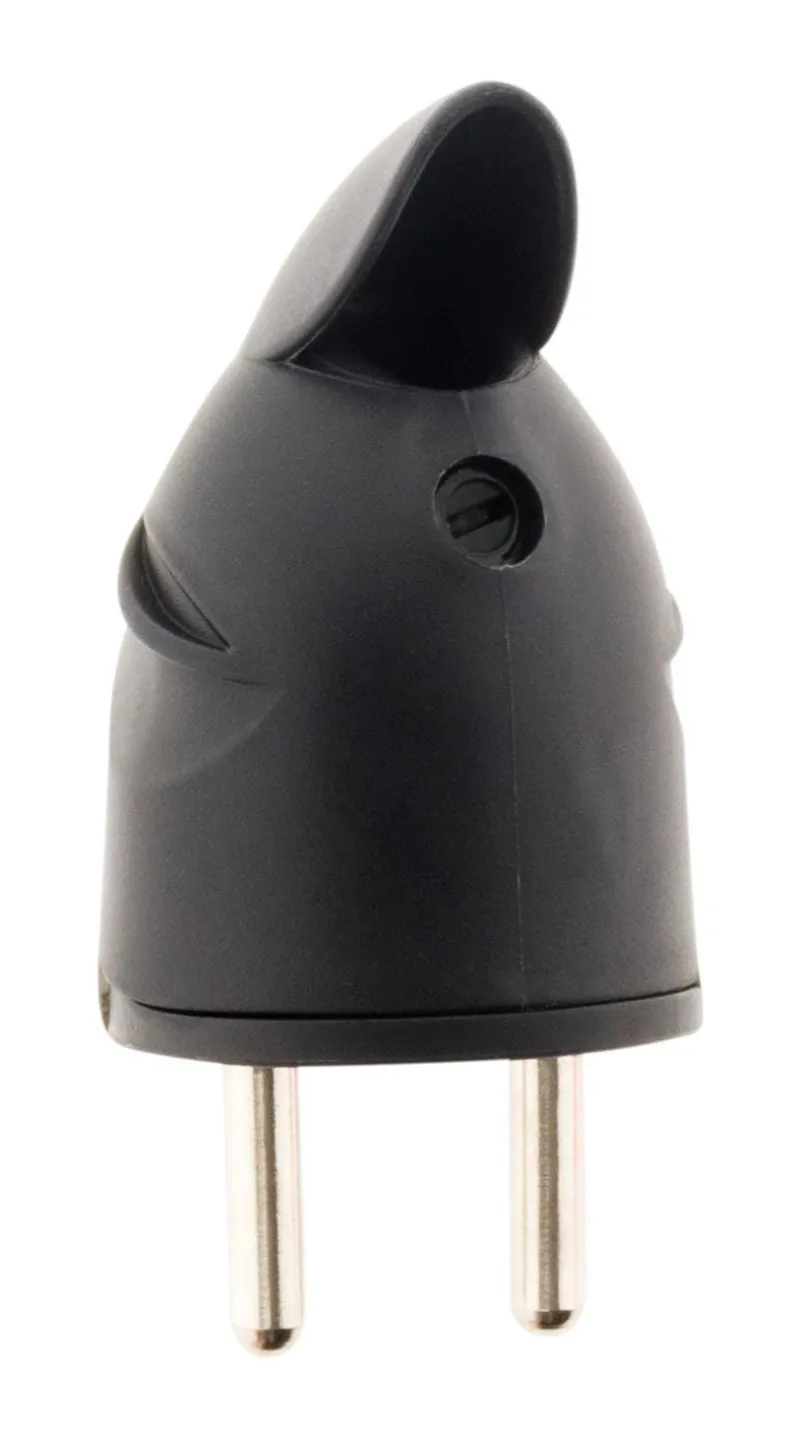 Sale ZENITECH Fiche mâle latérale 2 pôles + terre noir NF