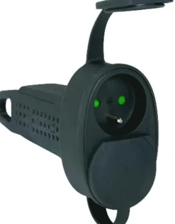 Discount LEGRAND Fiche multiprise caoutchouc terre 2 sorties front noir