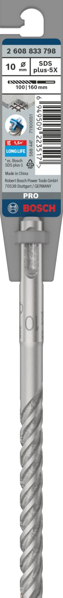 New BOSCH PROFESSIONAL Foret béton PRO SDS plus-5X, 10 x 100 x 160 mm BOSCH PRO