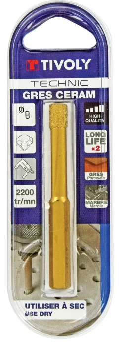 New TIVOLY Foret diamant à sec queue hexagonale TECHNIC Ø6mm