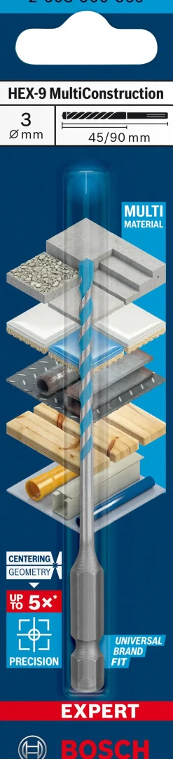 Clearance BOSCH PROFESSIONAL Foret Multi-materiaux HEX-9 EXPERT 3x45x90mm BOSCH