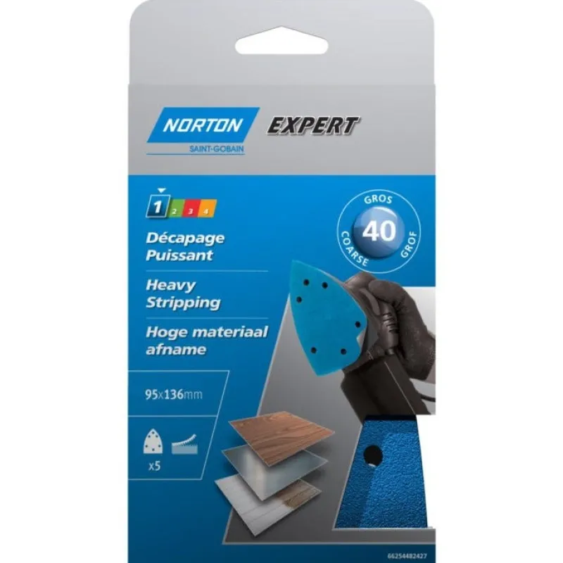 Hot NORTON 5 Garnitures auto-agrippants expert Mousse G40 98x140