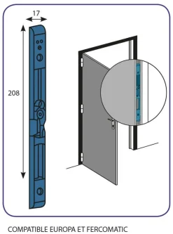 Clearance Gâche centrale en applique pour Europa58734 ouverture droite