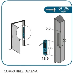 Best Gâche centrale à encastrer pour crémones Decena 84x18x9mm