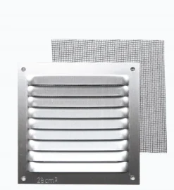 Clearance Grille en alu 0,8 mm anti-moustique gris 10x10 cm