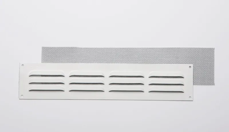 New Grille en alu 0,8 mm anti-moutique blanc 5x25 cm.