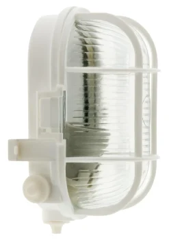 Clearance Hublot ovale blanc socle plastique grille de protection 60W