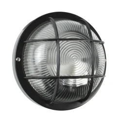 Clearance TIBELEC Hublot RANA rond noir sans lampe 60W max E27 IP44