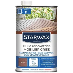 Sale STARWAX Huile rénovatrice mobilier grisé teck 750ml