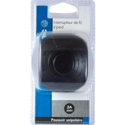 New TIBELEC Interrupteur pour câble poussoir unipolaire noir