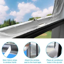 Discount VOLTMAN Joint de fenêtre en tissu pour climatisation mobile 4m blanc