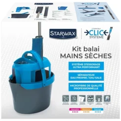 Outlet STARWAX Kit balai microfibres+seau avec clic système
