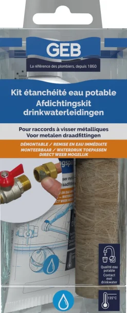 Hot GEB Kit d'étanchéité eau potable raccords à visser métalliques