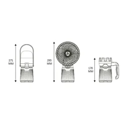 Clearance XANLITE Kit 3 en 1 - ventilateur, lampe torche et lanterne LED noir