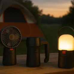 Clearance XANLITE Kit 3 en 1 - ventilateur, lampe torche et lanterne LED noir