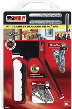 MOLLY Kit pince 26 chevilles métal + 2 forets