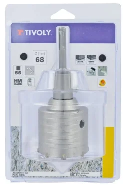 Hot TIVOLY Kit trépan carbure/queue sds +/usage courant Ø68mm