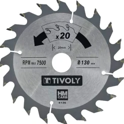 New TIVOLY Lame de scie circulaire ct Ø130 al 20-20 dents