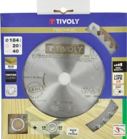 Hot TIVOLY Lame scie circulaire technic rapide Ø184x20 mm 40 dents