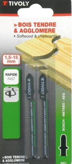 Outlet TIVOLY Lame scie sauteuse spécial bois tendre/aggloméré