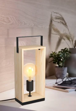 New EGLO Lampe Famborough E27 40W noir L16,5xl10xH40cm