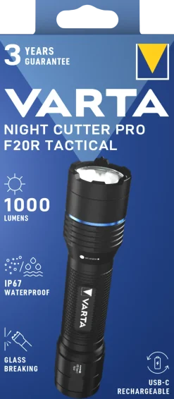 Clearance VARTA Lampe torche Night Cutter Pro F20R Tactical recharg.