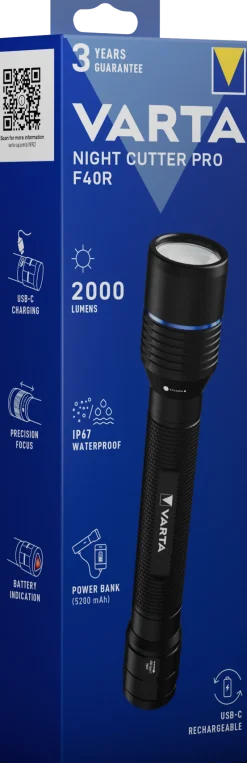 New VARTA Lampe torche Night Cutter Pro F40R rechargeable