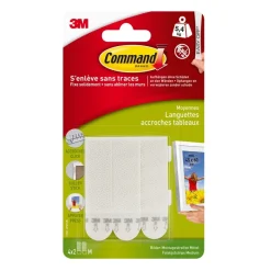 3M Languette de fixation spécial tableaux moyen modèle blanc