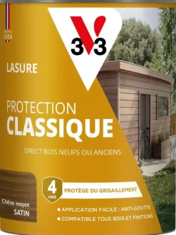Clearance V33 Lasure bois extérieur protection classique chêne moyen 0,75L