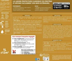 Best V33 Lasure bois extérieur protection classique acajou 0,75L
