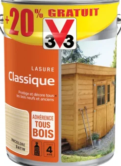 Discount V33 Lasure classique 5L + 20% incolore
