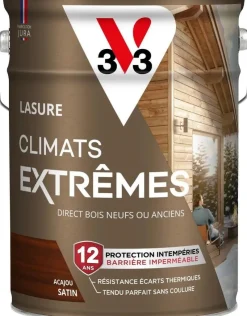 Hot V33 Lasure extérieure Climats Extrêmes 12 ans acajou 2,5L