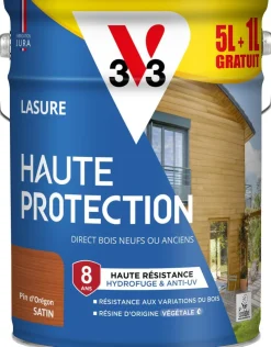 New V33 Lasure haute protection biosourcée pin d'oregon 6L