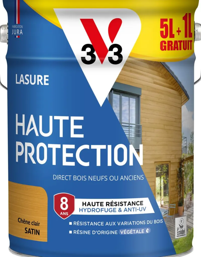 Sale V33 Lasure haute protection biosourcée chêne clair 6L