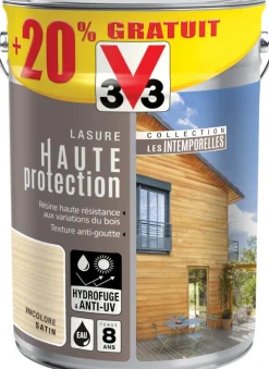 Outlet V33 Lasure haute protection 5L + 20% incolore