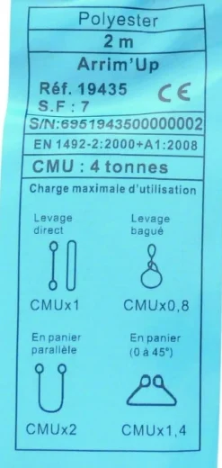 Outlet Élingue ronde sans fin 4T 2m gris